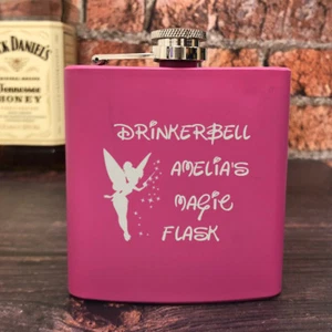 Fiaschetta rosa personalizzata 6 oz idea regalo per lei principessa Disney Fairy Lover - Foto 1 di 1