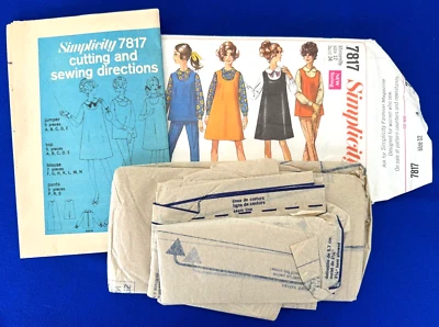 Vintage 1968 Simplicity Pattern Maternity Jumper, Top, Blouse, Pant #7817 CUT  - Image 1 of 3