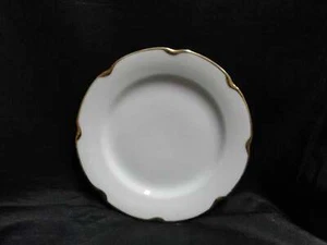 Carlsbad 3405, White w/ Gold Edge, Scalloped: Bread Plate, 6" - Picture 1 of 5
