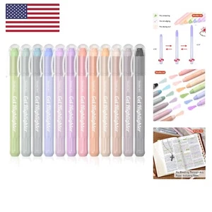 Bible Highlighters and Pens No Bleed, 12 Mild Colors Gel Highlighters No Blee... - Picture 1 of 9