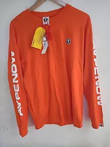 Top Aape By A Bathing Ape manica lunga arancione nuovo taglia L - Foto 1 di 12
