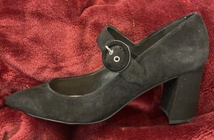 Marc Fisher Carney Suede Pointed Toe MaryJane Block Heel Size 11m Stunning Shoes - Picture 1 of 6