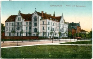 Cartolina SAARLOUIS clinica e liceo, strada 1908 circa - Foto 1 di 1