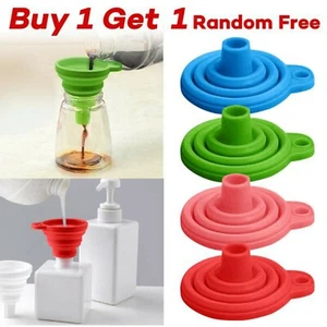 Silicone Collapsible Funnel Foldable Silicon Hopper Kitchen Cooking Tools - Picture 1 of 9