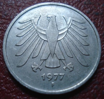 1977-F GERMANY 5 MARK IN EF CONDITION - Image 1 of 2