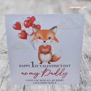 Personalised 1st Valentine's Day As My  Daddy Card from Son - Picture 1 of 8
