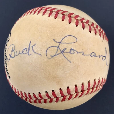 Buck Leonard Signed Baseball Feeney Homestead Grays Autograph WSC HOF JSA 1 - Image 1 of 4