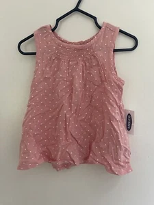 Old Navy Toddler Girls Small Polka Dot Smocked 100% Rayon Top Antique Coral 2T - Picture 1 of 4
