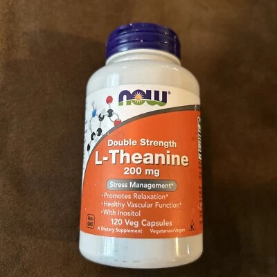 NOW FOODS L-Teanina Doble Fuerza 200 mg 120 Cápsulas Vegetales Foto 1 de 3