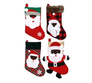 Weihnachtshaus Filz Nikolausstrumpf - braun & schwarz Weihnachtsmann - 1 oder mehr wählbar! - Bild 1 von 9