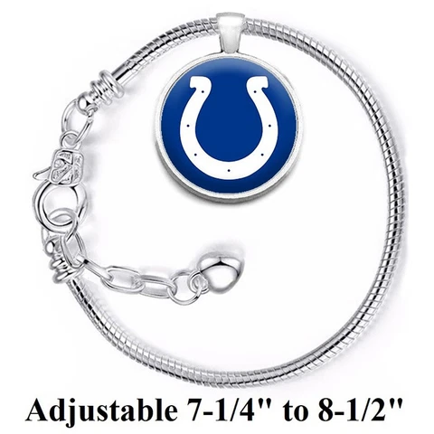 Indianapolis Colts Silver Womens Link Bracelet w Gift Pkg D10 Cover