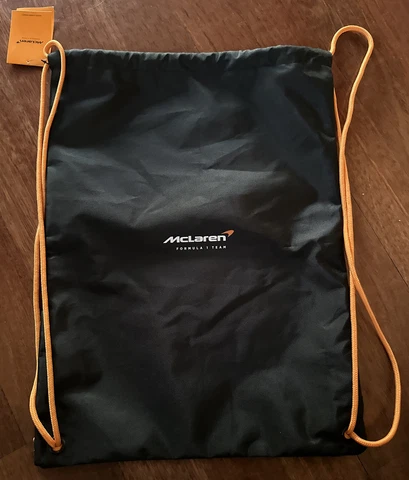 McLaren F1 2022 Drawstring Bag Pull Bag Color Black Phantom NEW with Tag Cover