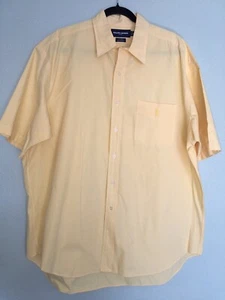Mens Pastel Yellow Ralph Lauren Golf XL Collared Short Sleeve Button Up - Picture 1 of 4