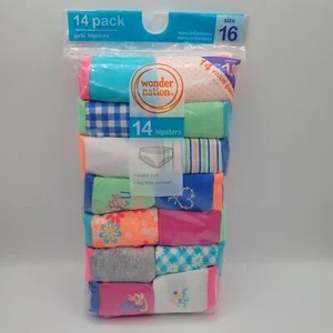 Wonder Nation 14 Pack Girls' Tag-Free Hipsters Size 16 - Picture 1 of 6
