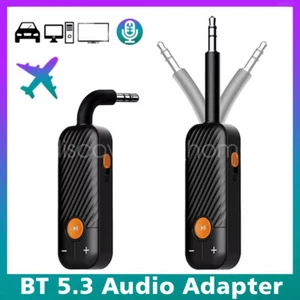 Bluetooth 5.3 Adapter 3.5mm Jack Aux 2in1 Transmitter Receiver Audio Adapter USA - Picture 1 of 32