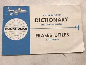 Vintage Pan American Airways Air Traveler's English Spanish Pocket Dictionary - Picture 1 of 11