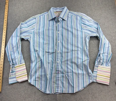 GUESS Men’s XL Striped French Cuff Shirt 100% Cotton Button-Up Classic Style - Image 1 of 4