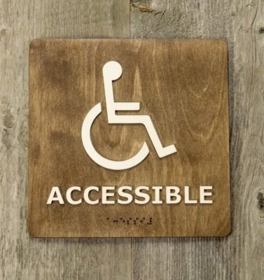 Доступный туалет, туалет двери знак с Брайль точек, туалет двери знак, туалет - Изображение 1 из 4