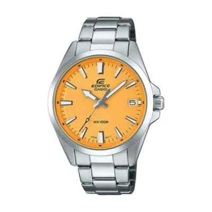 CASIO EDIFICE EFV-100D-9AV ACERO INOXIDABLE ESFERA AMARILLA FECHA ANALÓGICA NUEVO - Imagen 1 de 1
