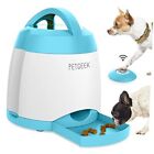  Treat Dispenser Dog Toys, Automatic Pet Feeder with Dual Power Supply and blue