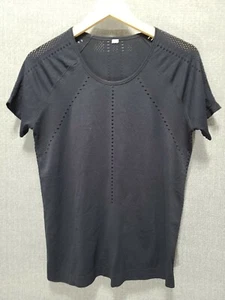 Athleta Tee Womens Medium Black Yoga Lightweight Shirt Breathable            B58 - Picture 1 of 10