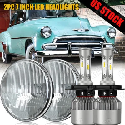 Par de faros LED redondos de 7 pulgadas haz alto/bajo para Chevy Styleline Deluxe 1949-1952 Foto 1 de 4