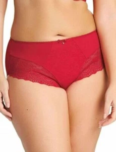 Elomi Tia Brief Panty Style EL 4285 Red with lace trim - Picture 1 of 2