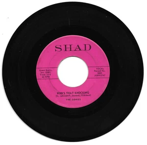 THE GENIES-SHAD 5002 DOO WOP 45 RPM WHO'S THAT KNOCKING/THE FIRST TIME VG++ - Picture 1 of 1
