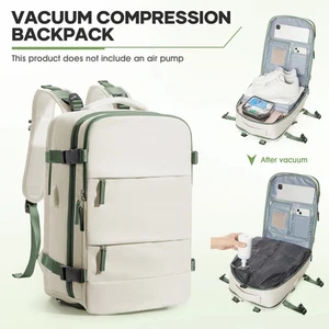 Vacuum Compression Travel Backpack 40x20x25 Cabin Bag Hand Luggage Pump - Picture 1 of 8