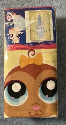 LITTLIEST PET SHOP 82"W x 63"L Pair Window Curtains Panels Hasbro 2008 Yellow - Image 1 of 4