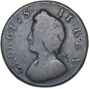 1731 Farthing - George II British Copper Coin - Picture 1 of 2