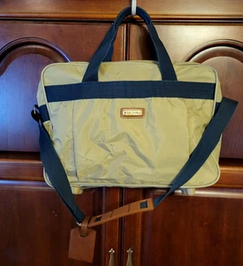 Vintage Jaguar khaki Reise Nylon Reisetasche Laptop Schulter doppelter Reißverschluss Tasche 17x13x5" - Bild 1 von 12