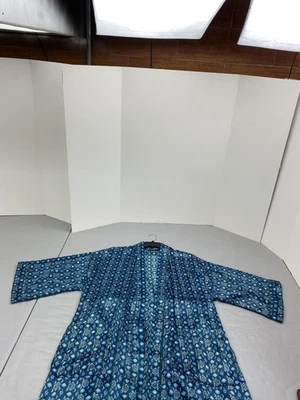 Roupão Christian Dior Monsieur Masculino Tamanho Único Azul Verde Geométrico Cinto Poliéster - Imagem 1 de 4