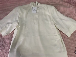 Anine Bing Bluse Elfenbein Gefüttert Größe L Neu mit Etikett - Bild 1 von 4