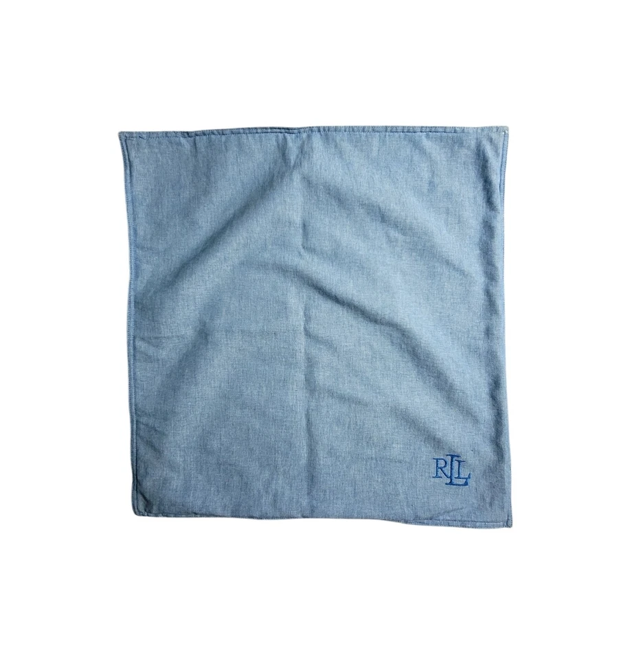 Lauren by Ralph Lauren Pillow Case 22x22 Classic Blue Cotton Monogrammed LRL - Image 1 of 3