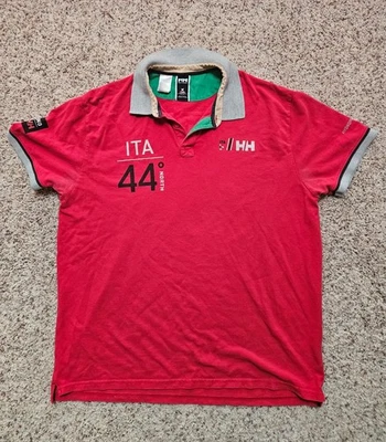 Polo Helly Hansen Para Hombre Vintage Rojo XXL, Manga Corta, Algodón Piqué Foto 1 de 3