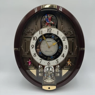 Seiko Melodies In Motion Clock 18 Melodies Swarovski Crystals QXM488BRH - Image 1 of 4