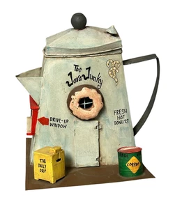 Rare Route Department 56 Tin Java Junky Drive-in Coffee Pot Shape Collectible - Picture 1 of 12