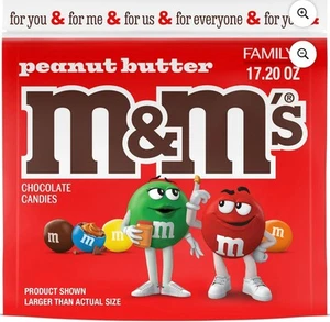 NEU Versiegelt Erdnussbutter M&M's Familiengröße 17,20 Unzen Beutel - Bild 1 von 5