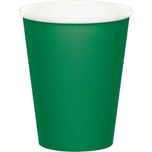 Creative Party PC563261 Emerald Green Disposable Paper Cups, 8 Pcs - Picture 1 of 2