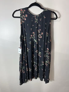 Top Columpio Árbol Free People Snap Out Of It Sin Mangas Pequeño Negro Floral NUEVO - Imagen 1 de 16