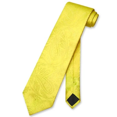 Corbata para el cuello Vesuvio Napoli color amarillo diseño cachemir para hombre Foto 1 de 2