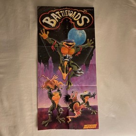 NES Nintendo Power Battletoads / Adventure Island II 2-Sided Poster 22x11 1989