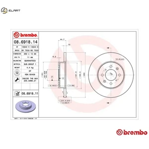 2x BRAKE DISC 08.6918.11 FOR ROVER 11K4F/K2D 1.1L 16 K4F 1.6L 18K4F/K4K 1.8L - Picture 1 of 10