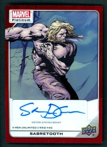 Sabretooth 2023 Upper Deck Marvel Platinum RED RAINBOW AUTO #189 Steven Grant - Picture 1 of 2