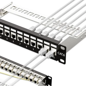 iwillink Panneau de brassage 10Gbps 12 ports, panneau Cat6 coupleur traversant RJ45... - Photo 1/6