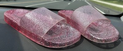 Sandalias vintage Just Be rosa brillante - plástico gelatinoso - zapatos de playa - brillo Y2K Foto 1 de 4