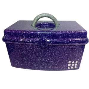 Vintage 90s Caboodles Liquid Metallics Sparkle Glitter Makeup Organizer Mirror - Picture 1 of 14