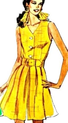 1980s Playsuit Catsuit Jumpsuit Shorts Simplicity Sewing Pattern 8291 - Image 1 of 3