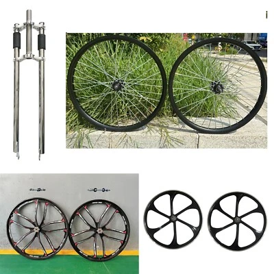 DONSP1986 26" Bike Triple tree Fork, 1-1/8" Threadless  w/ Mag/ Spoke Wheel Rim - Image 1 of 4